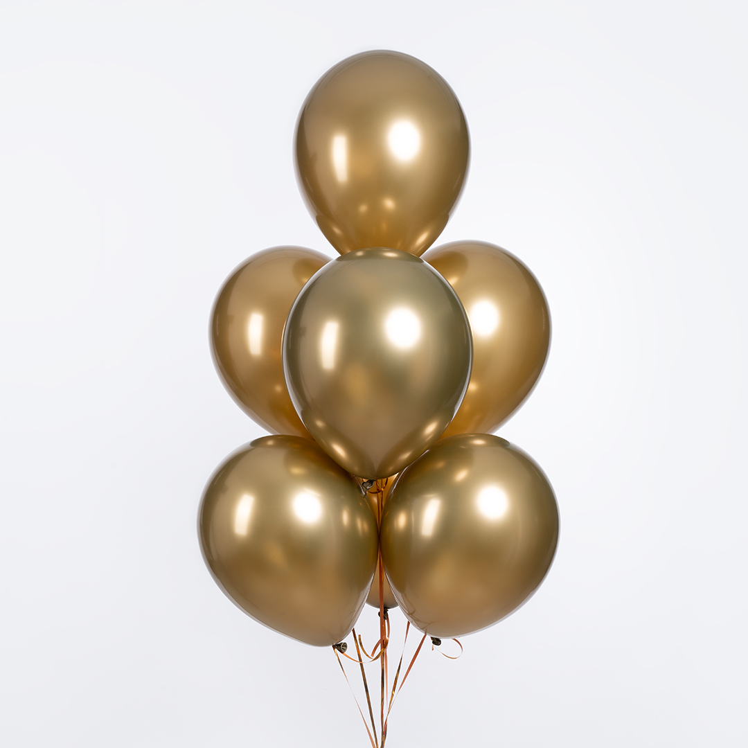Шар (12''/30 см), Ретро, Винтажное золото, хром, 50 шт.