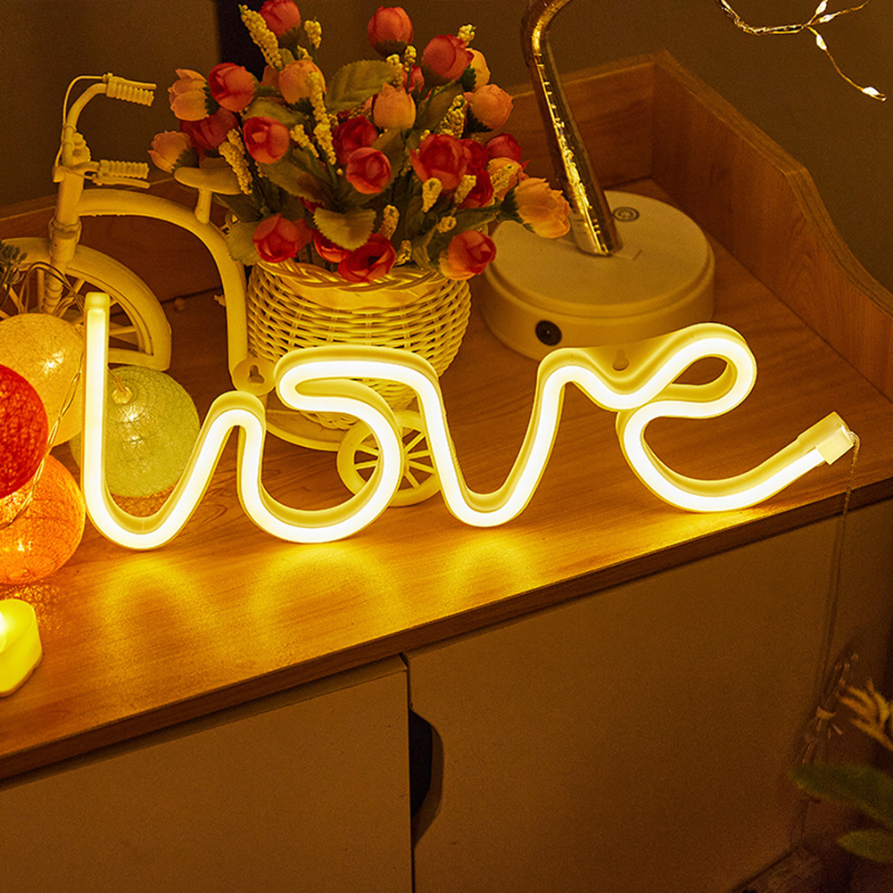 Световая надпись Love, 13*35 см. Теплый белый, 1 шт.