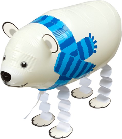 Шар 3D (29''/74 см) Ходячая Фигура, Полярный медведь, 1 шт.