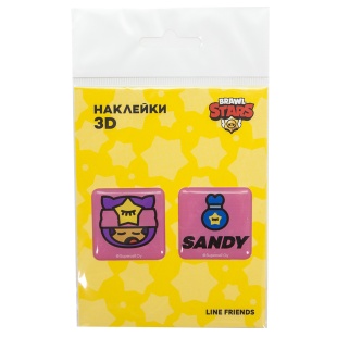 Наклейки 3D (2 шт на листе) Game Party, 3*3 см, Розовый, 1 шт.