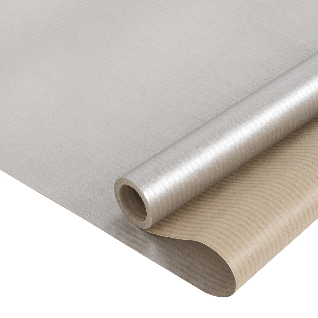 Упаковочная бумага, Крафт 40гр (0,68*10 м) Серебро, 1 шт.