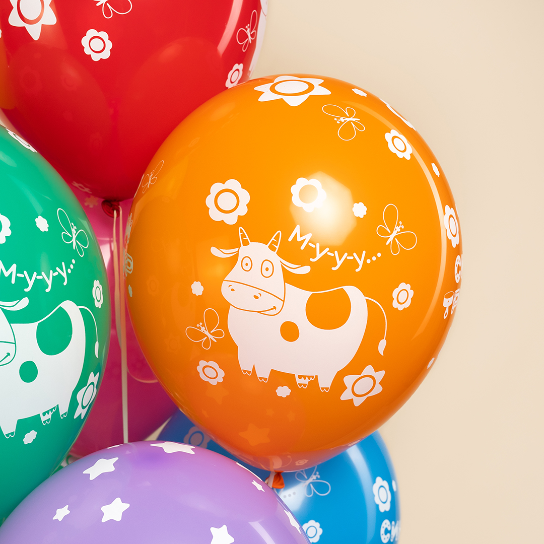 Шар (12''/30 см) Синий трактор, Ассорти, пастель, 5 ст, 25 шт.