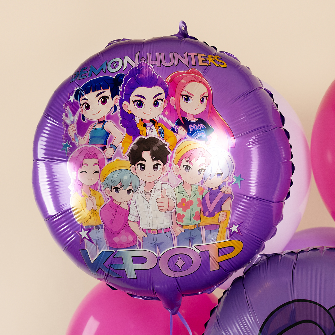 Шар (18''/46 см) Круг, Девочки Аниме, Дизайн №4, 1 шт.