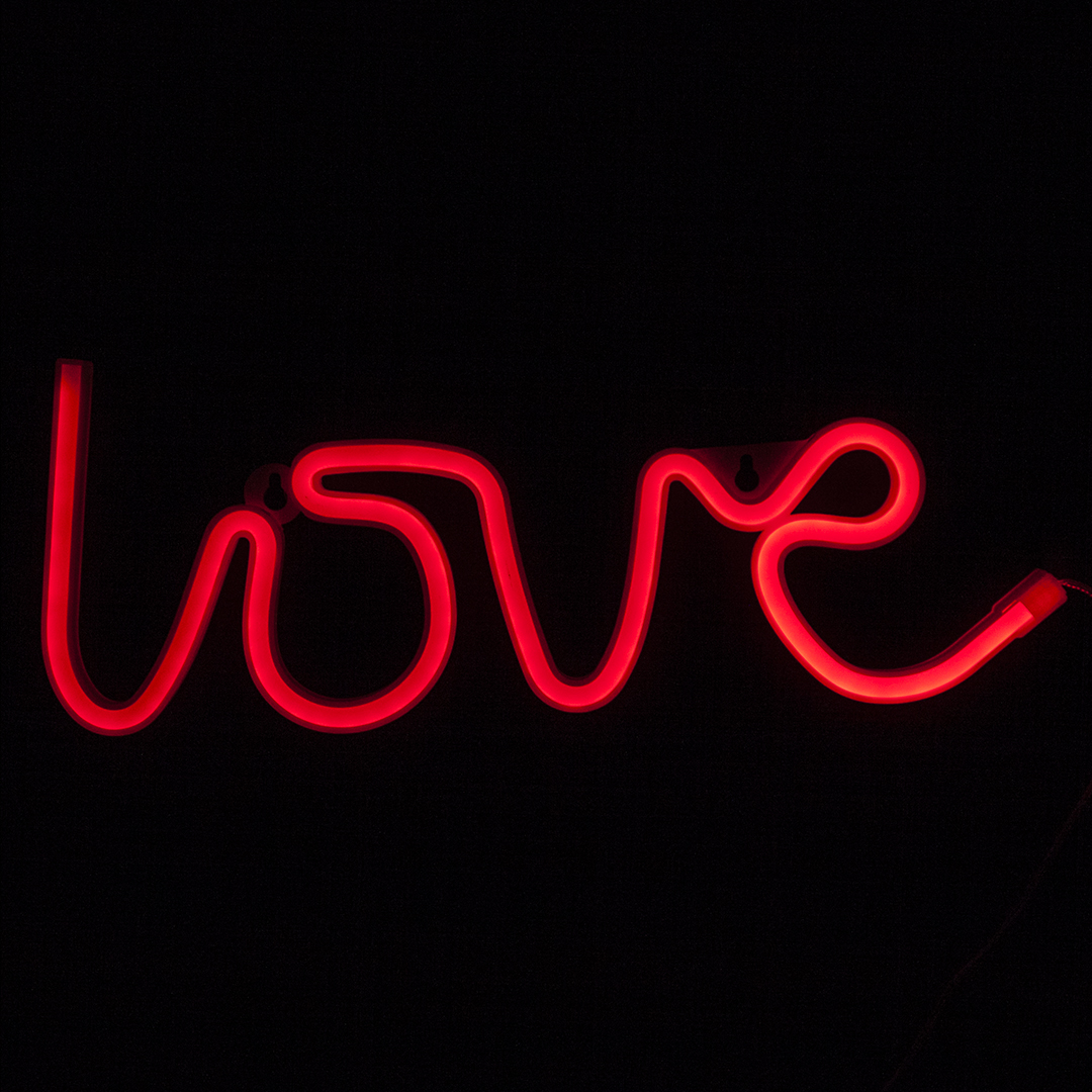 Световая надпись Love, 13*35 см. Красный, 1 шт.