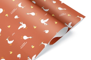 Упаковочная бумага 80гр (0,7*1 м) Гусята и утята, 10 шт.