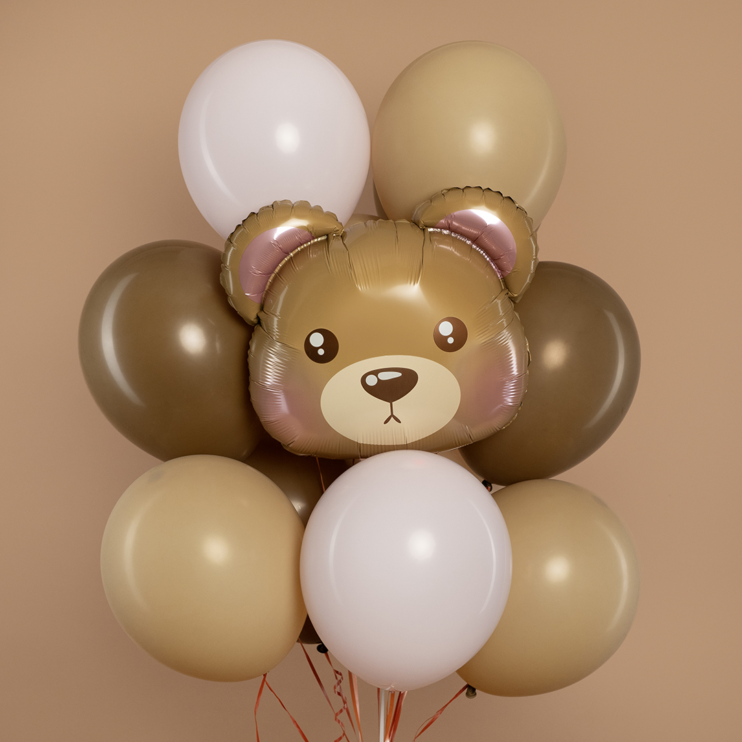 Шар (19''/48 см) Фигура, Голова, Милый мишка, 1 шт.