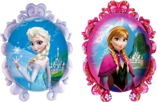 Шар (34''/86 см) Фигура, Зеркало, Холодное сердце, Эльза и Анна, 1 шт.