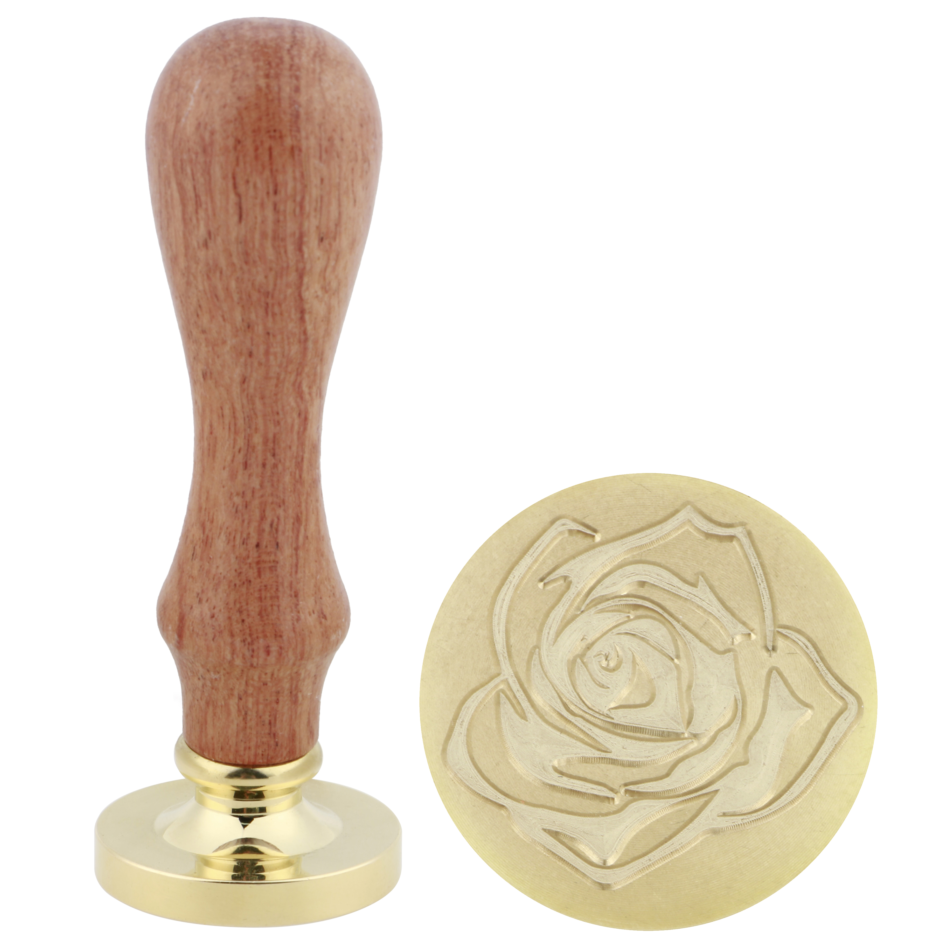 Штамп для сургучной печати Роза, 3 см. Бежевый, 1 шт.