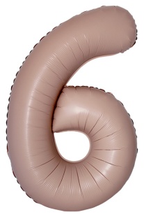 Шар (40''/102 см) Цифра, 6 Slim, Винтажная роза, Матовый, 1 шт. в уп.