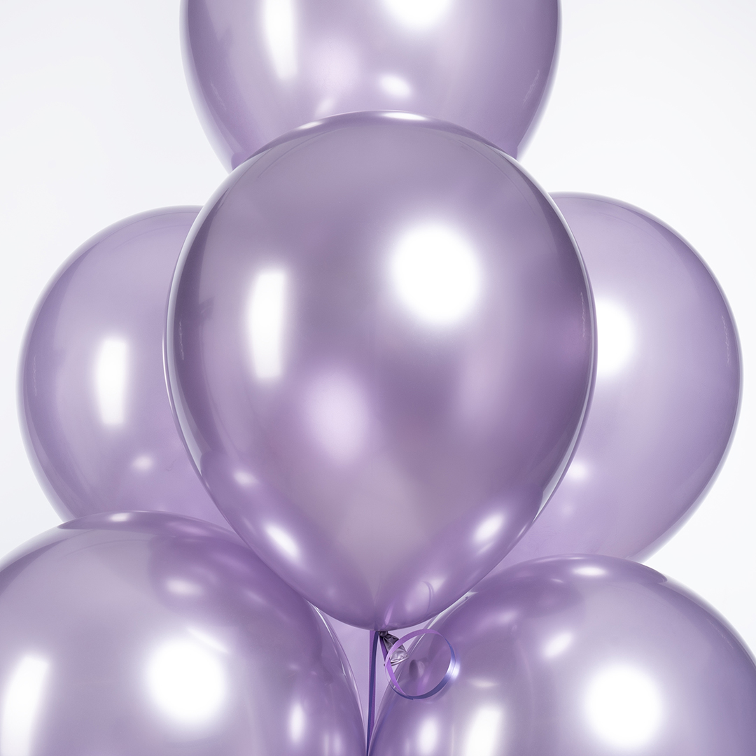 Шар (12''/30 см), Ретро, Нежная сирень, хром, 50 шт.