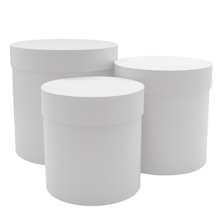 Набор коробок Цилиндр, Белый, 22*22 см, 3 шт. в упак. 