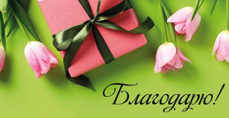 Конверты для денег, Благодарю! (тюльпаны и подарок), 10 шт.