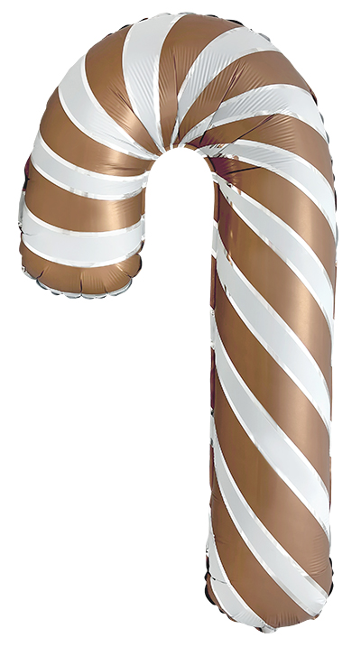 Шар (12''/30 см) Мини-фигура, Леденец трость, Шоколадный, 1 шт.