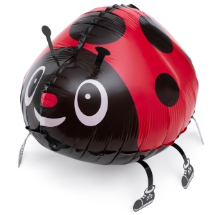 Шар 3D (18''/46 см) Ходячая Фигура, Божья коровка, Красный, 1 шт. в уп.