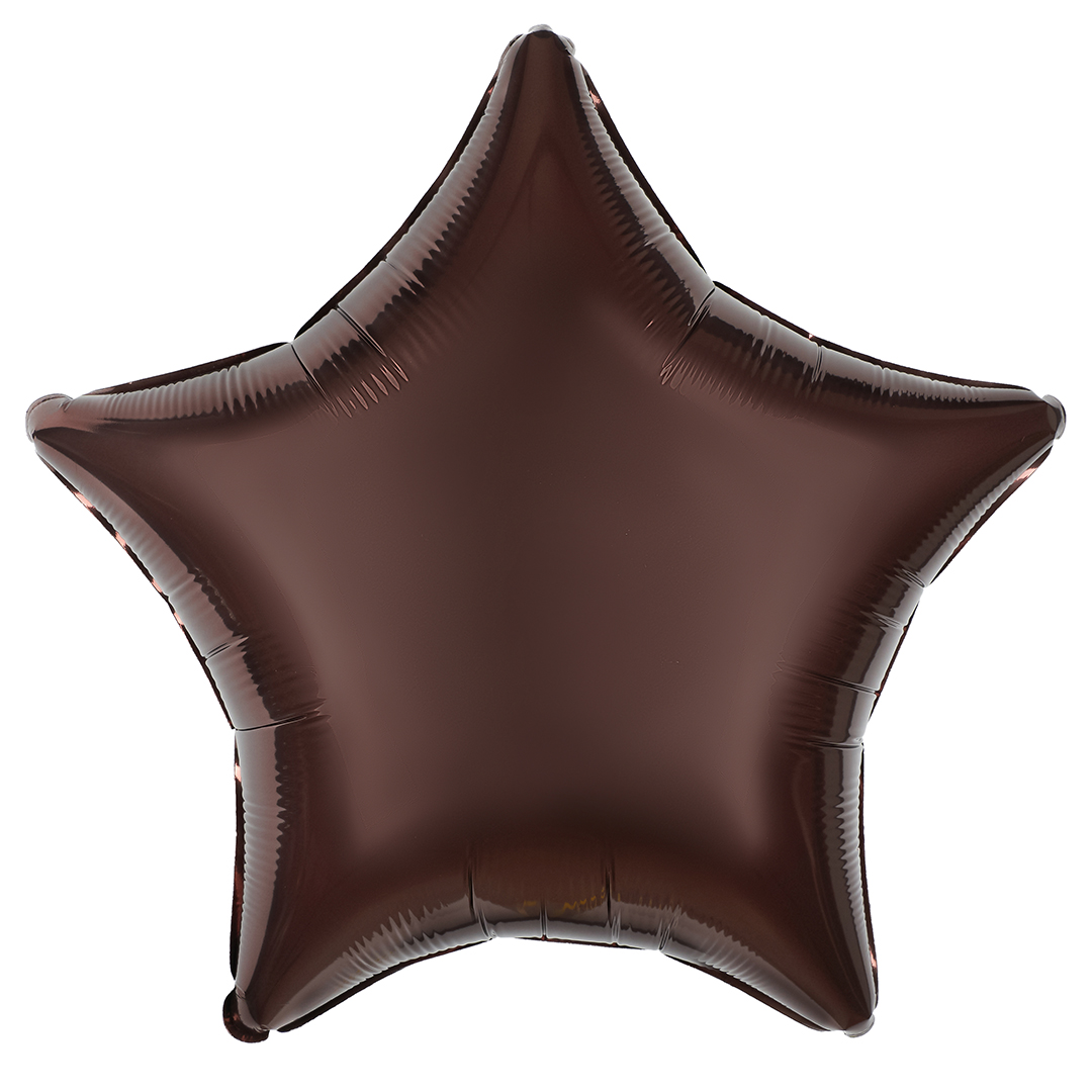 Шар (18''/46 см) Звезда, Шоколад, Матовый, 1 шт.