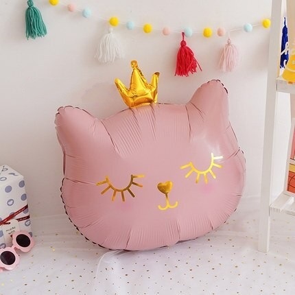 Шар (29''/74 см) Фигура, Котенок Принцесса, Розовый, 1 шт.