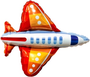 Шар (13''/33 см) Мини-фигура, Самолет, 5 шт. в уп.