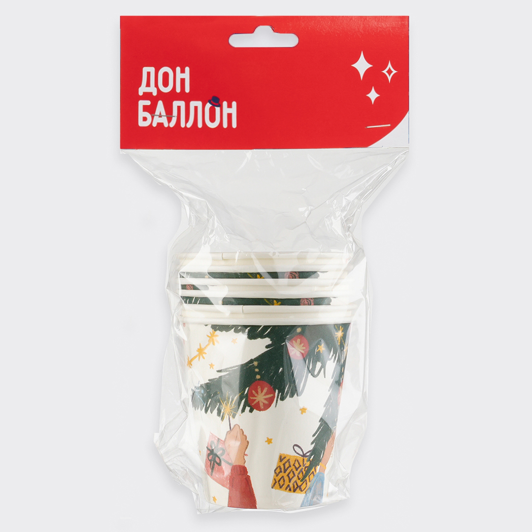 Стаканы (250 мл) Новогоднее настроение, 6 шт.