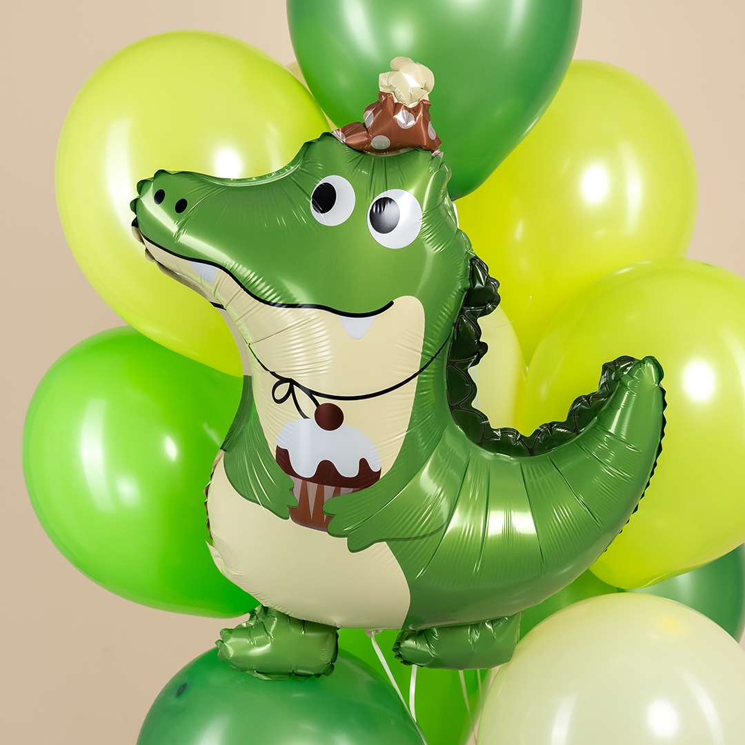 Шар (30''/76 см) Фигура, Крокодильчик в колпачке, 1 шт.