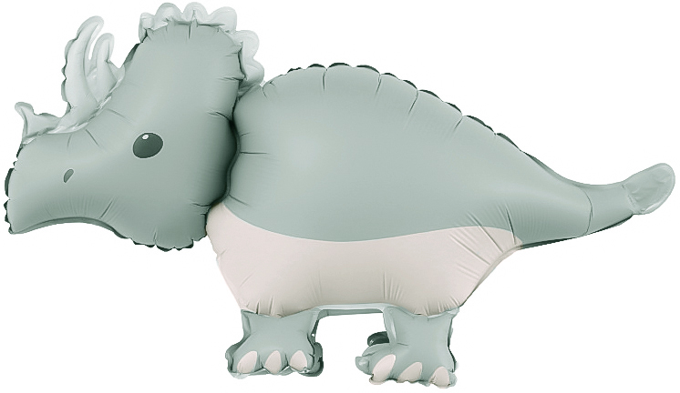 Шар 3D (40''/102 см) Фигура, Динозавр Трицератопс, Сатин, 1 шт.