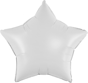 Шар (18''/46 см) Звезда, Белый, 1 шт.