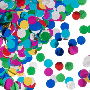 Конфетти фольга Круг, Ассорти, Металлик, 2 см, 50 г.