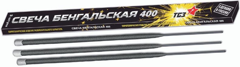 Бенгальский огонь 180 сек, 40 см, 3 шт. с держат.