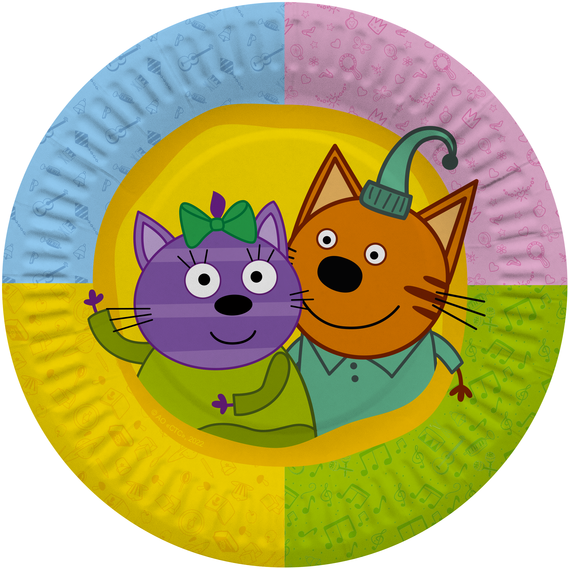 Тарелки (7''/18 см) Три Кота, Играем вместе, 6 шт.