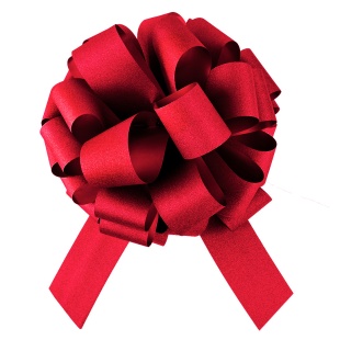 Бант Шар, Красный, Глиттер, с блестками, 36 см, 1 шт. в упак. 