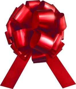 Бант Шар, на автомобиль, Красный, Матовый металл, 51 см, 1 шт. в упак. 