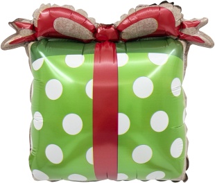 Шар с клапаном (16''/41 см) Мини-фигура, Праздничный подарок, Зеленый, 1 шт.