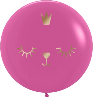 Шар (30''/76 см) Котенок Принцесса, Фуше, пастель, 2 ст, 1 шт.