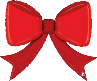 Шар (41''/104 см) Фигура, Бант, Красный, 1 шт. в уп.