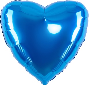 Шар (32''/81 см) Сердце, Синий, 1 шт.