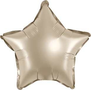 Шар с клапаном (10''/25 см) Мини-звезда, Белое золото, Сатин, 1 шт.