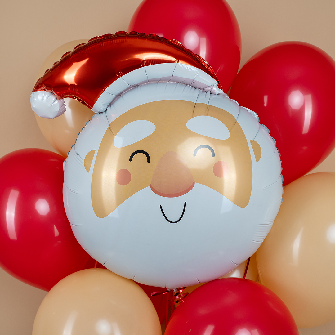 Шар (29''/74 см) Фигура, Голова, Добрый Дед Мороз, 1 шт.