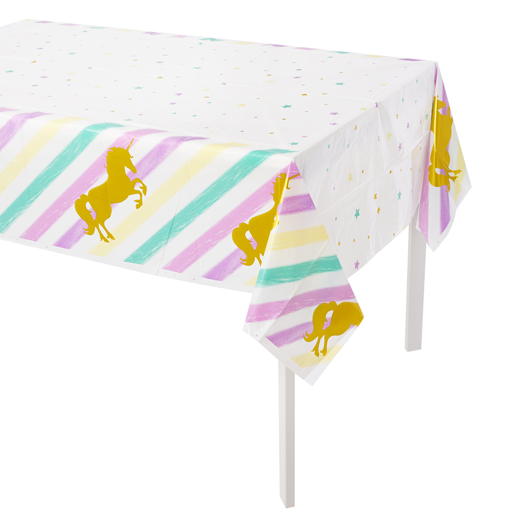 Скатерть одноразовая, Единороги, 130*220 см, 1 шт.