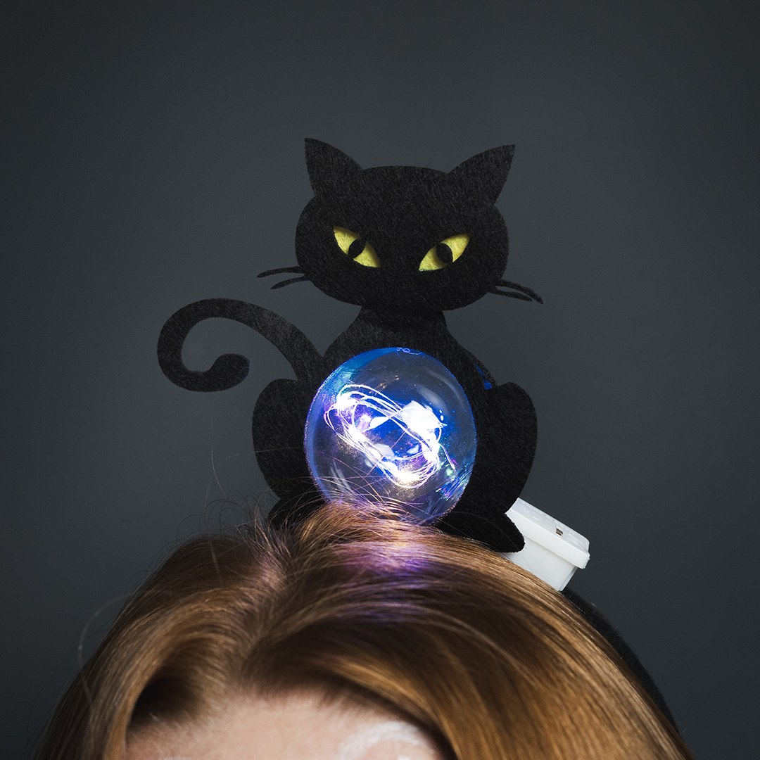 Светодиодный ободок, Черная кошка, 1 шт. 