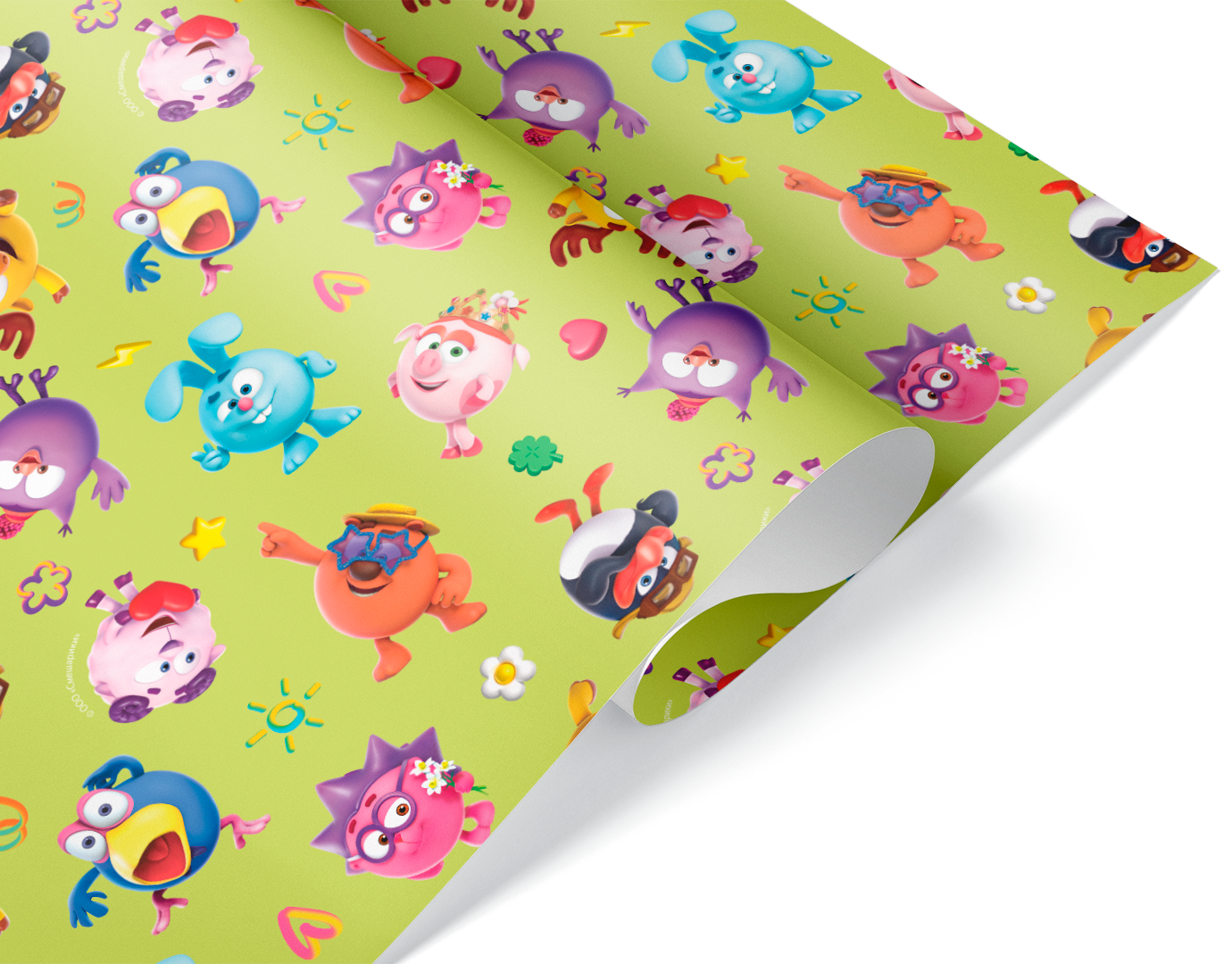 Упаковочная бумага 90гр (0,7*1 м) Смешарики, 10 шт.