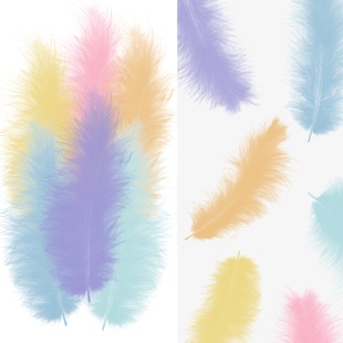 Перья, Премиум, Ассорти, Макарунс, 12-15 см, 30 шт.