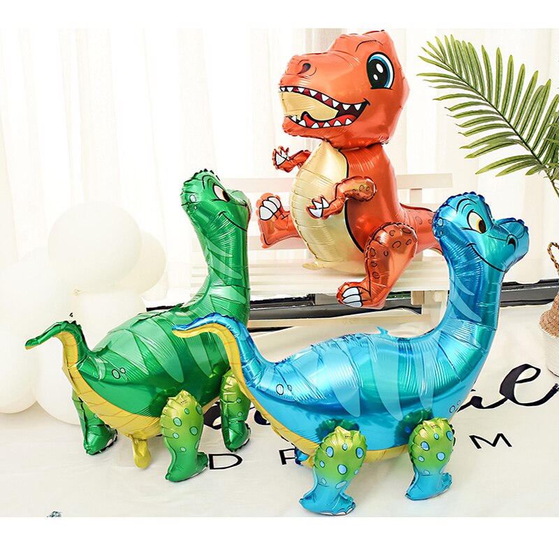 Шар 3D (25''/64 см) Фигура, Динозавр Брахиозавр, Синий, 1 шт. в уп.
