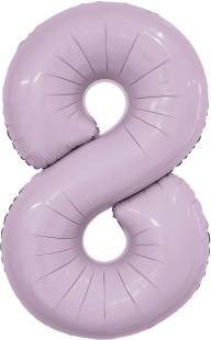Шар (40''/102 см) Цифра, 8 Slim, Орхидея, 1 шт. в уп.