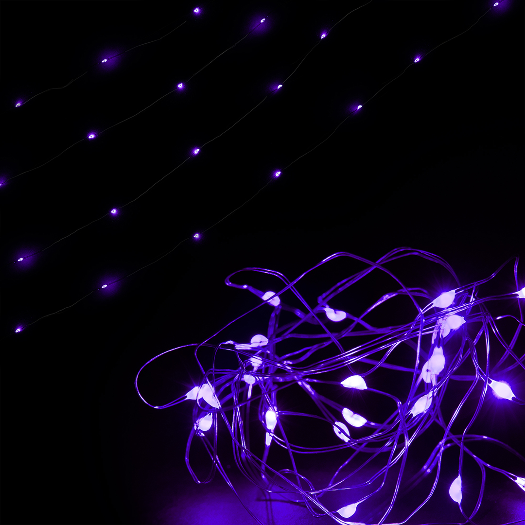 Светодиодная гирлянда, Роса 10 Led, IP10, 1 м. Фиолетовый, 1 шт.