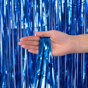 Занавес Дождик Синий, Матовый металл, 100*200 см, 1 шт.