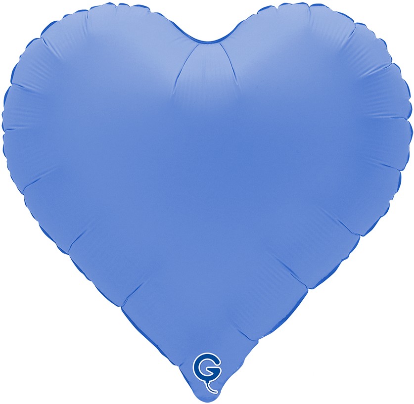 Шар (18''/46 см) Сердце, Голубой Лотос, Матовый, 1 шт.