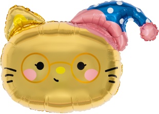 Шар (29''/74 см) Фигура, Котенок в колпачке, 1 шт.