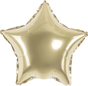 Шар с клапаном (10''/25 см) Мини-звезда, Белое золото, Металлик, 1 шт.