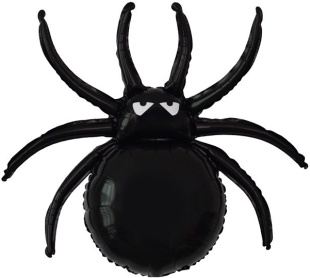 Шар (32''/81 см) Фигура, Паук (надув воздухом), Черный, 1 шт. в уп.