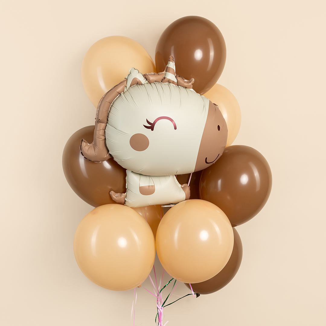 Шар (31''/79 см) Фигура, Милый единорог, Бежевый, Сатин, 1 шт. в уп.