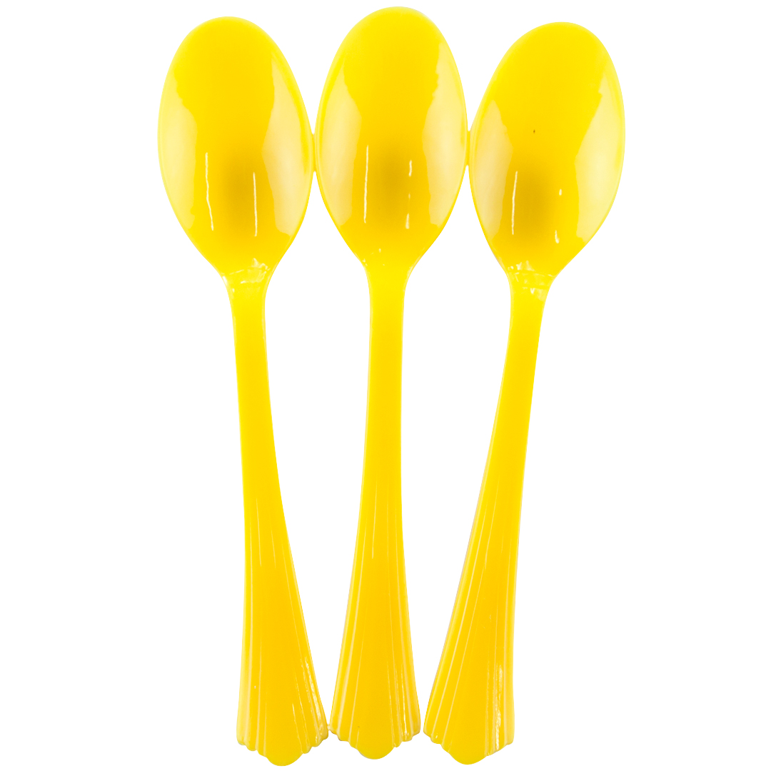 Ложки, Премиум, Желтый, 16 см, 10 шт. в упак. 